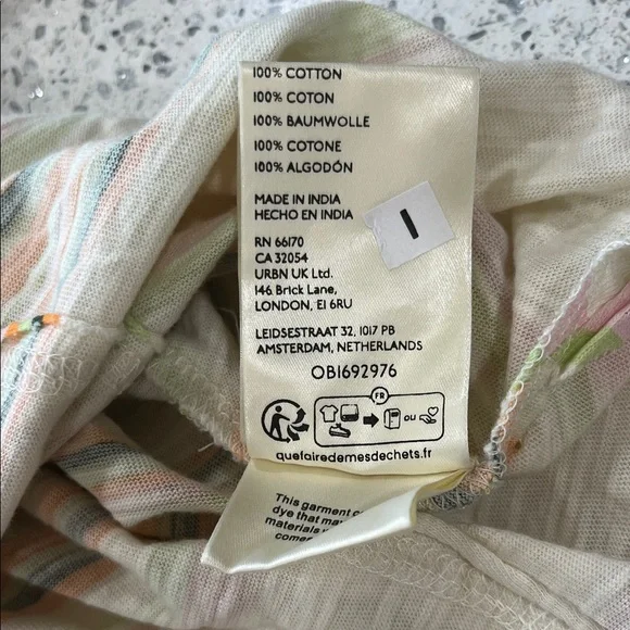 NWT Free People Striped Mesh Panel Top - Picture 7 of 9